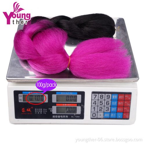 Wholesale 100g Crochet Braids Hair 24 Inch Synthetic Colourful Hair Extensions For Woman
